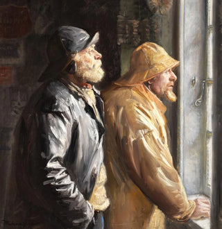 À la pêcheur près de la fenêtre du magasin - Michael Ancher