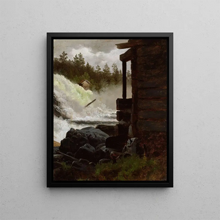 Adolph Tidemand - A Waterfall.webp