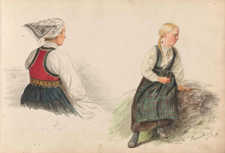 Adolph Tidemand - Brudekone Dnaat Anfinnsdatter Opheim Ranveig Andersdatter Kvle.webp