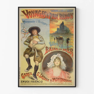 Affiche Mont-Saint-Michel vintage – Voyages à prix réduits