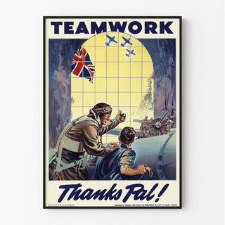 Affiche Seconde Guerre Mondiale - Teamwork – Thanks Pal!