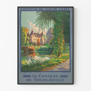 Affiche Tourlaville vintage – Le château au bord de l’eau