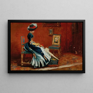 Albert von Keller - Paris A Young Lady In A Gallery.webp