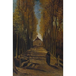 Allée de peupliers en automne - Vincent van Gogh | Reproduction Tableau Décoration murale affiche copie