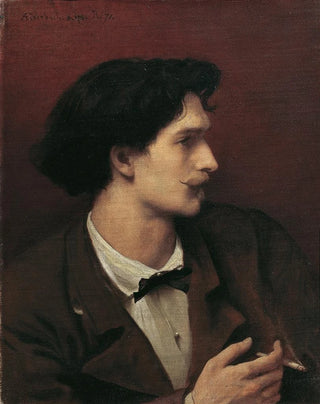 Anselm Feuerbach - Selfportrait with cigarette.webp