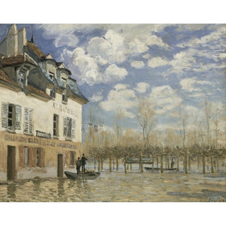 Bateau dans l'inondation à Port-Marly - Alfred Sisley | Reproduction Tableau Décoration murale affiche copie