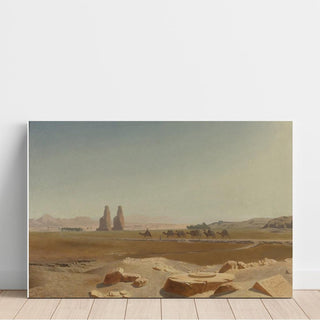 Caravane passant près des colosses de Memnon, Thèbes - Jean-Léon Gérôme | Reproduction Tableau Décoration murale affiche copie