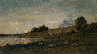 Charles Franois Daubigny - Troupeau de moutons au bord de la rivire.webp