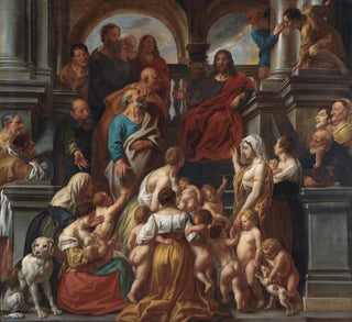 Christ bénissant les petits enfants : Laissez venir à moi les petits enfants - Jacob Jordaens