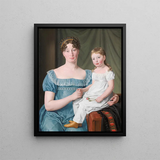 Christoffer Wilhelm Eckersberg - Portrait of a Noblewoman Sophie Hedvig Lvenskiold and her ThreeYearOld Daughter.webp