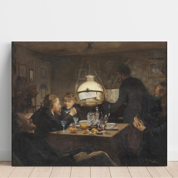Reproductie van het schilderij Maatschappij bij het avondlicht - Laurits Andersen Ring