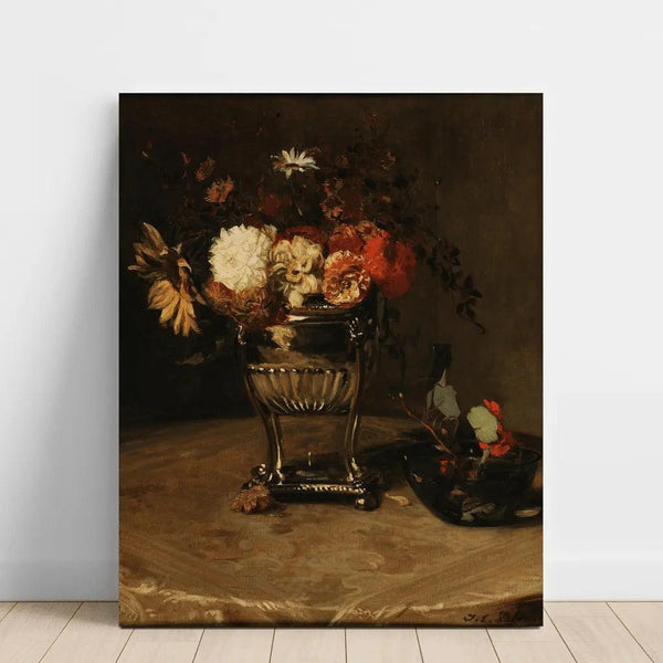 Reproductie van het schilderij van de Dahlias en Kapucijnen op de Zilveren Urn - Jacques-Émile Blanche