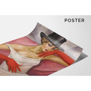 Dame au chapeau haut de forme - Boris Grigoriev | Reproduction Tableau Décoration murale affiche copie