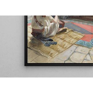 David joue de la harpe devant Saul - James Tissot | Reproduction Tableau Décoration murale affiche copie