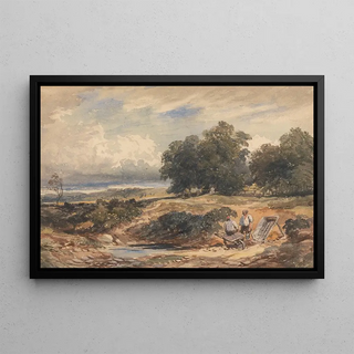 David Cox Jnr - Landscape with Men Sifting Sand.webp