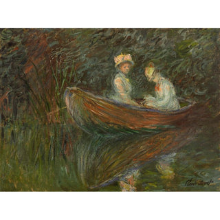 Deux femmes en barque - Claude Monet | Reproduction Tableau Décoration murale affiche copie