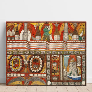 Die Furchtbare Riesen-Brunst, Deer Riesen-Stadt, Mutter-Kohrn, Ost-Wand-Hall - Adolf Wölfli | Reproduction Tableau Décoration murale affiche copie