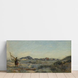 Dunkerque. Une pêcheuse de crevettes de Jean-Baptiste-Camille Corot | Reproduction Tableau Décoration murale affiche copie
