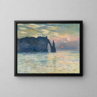 Étretat soleil couchant de Claude Monet | Reproduction Tableau Décoration murale affiche copie