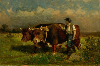 Edward Mitchell Bannister - Untitled man with two oxen.webp