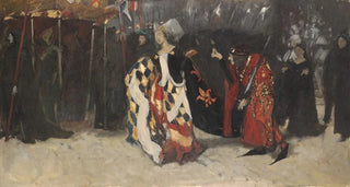Edwin Austin Abbey - Compositional Study for Richard Duke of Gloucester and the Lady Anne.webp