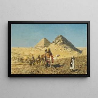 Edwin Lord Weeks - Camel Caravan Amid The Pyramids Egypt.webp