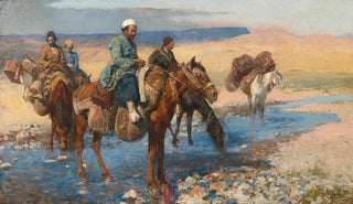 Edwin Lord Weeks - Horses At The Ford Persia.webp