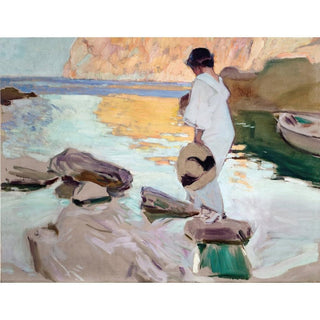 Elena à Cala de Saint Vincent - Joaquín Sorolla | Reproduction Tableau Décoration murale affiche copie