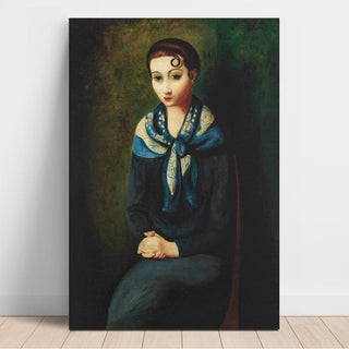 Femme à l'écharpe bleue - Moïse Kisling | Reproduction Tableau Décoration murale affiche copie