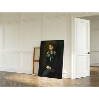 Femme à l'écharpe bleue - Moïse Kisling | Reproduction Tableau Décoration murale affiche copie