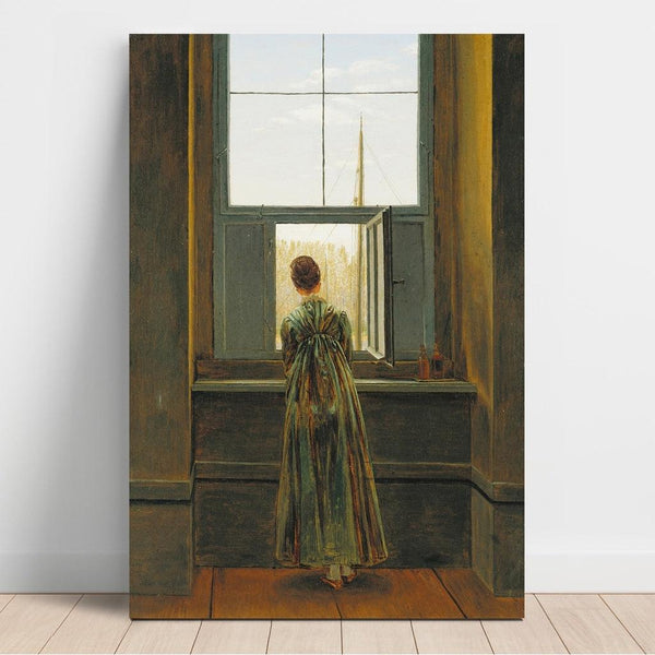 Reproductie van het schilderij Vrouw aan het raam - Caspar David Friedrich