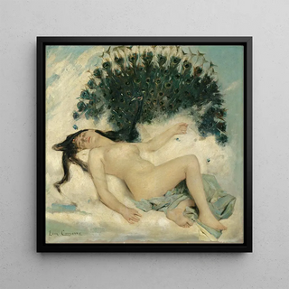 Femme endormie avec un paon - Léon François Comerre