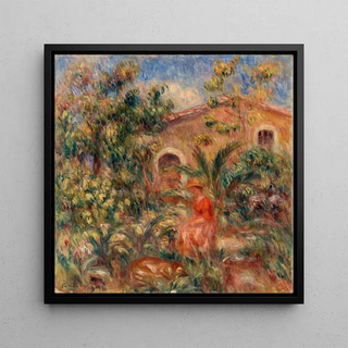 Femme et chien dans un paysage - Pierre-Auguste Renoir