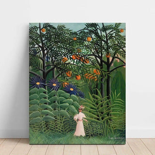 Femme se promenant dans une forêt exotique - Henri Rousseau | Reproduction Tableau Décoration murale affiche copie