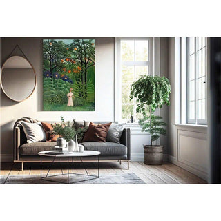 Femme se promenant dans une forêt exotique - Henri Rousseau | Reproduction Tableau Décoration murale affiche copie