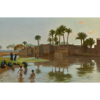 Femmes Fellahs au Bain - Jean-Léon Gérôme | Reproduction Tableau Décoration murale affiche copie