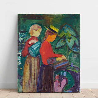 Filles arrosant des fleurs The Linde Frieze - Edvard Munch | Reproduction Tableau Décoration murale affiche copie