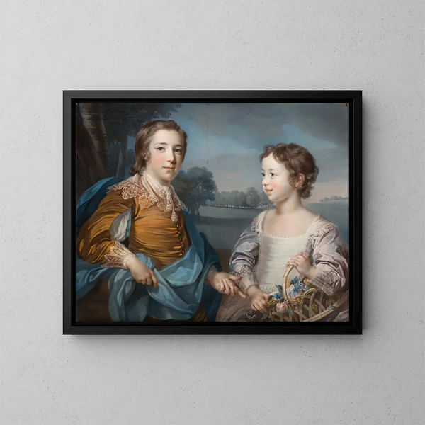 Portret van Joseph (1741-1786) en zijn broer John Gulston (1750-1764) - Francis Cotes — ingelijst kunstwerk aan de muur