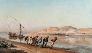 Frederick Arthur Bridgman - Towing On The Nile.webp