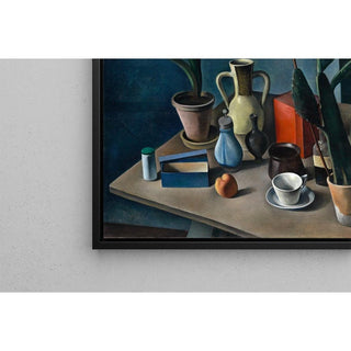 Grande nature morte avec cruche et boîte à thé rouge - Alexander Kanoldt | Reproduction Tableau Décoration murale affiche copie