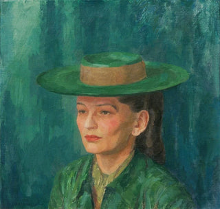 Grete Gamerith avec un chapeau vert - Walther Gamerith