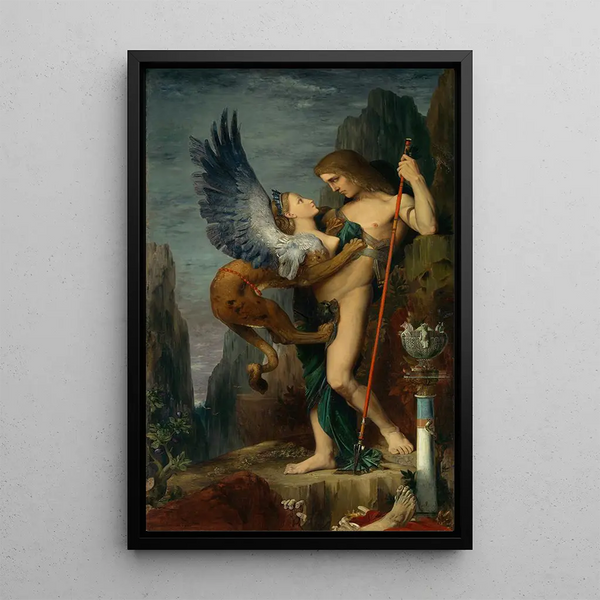 Œdipus en de Sfinx - Gustave Moreau — ingelijst kunstwerk aan de muur