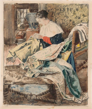 Henri de Braekeleer - Woman Sewing.webp