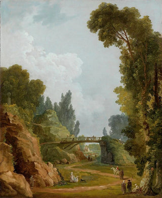 Hubert Robert - The Rustic Bridge Chteau de Mrville France.webp