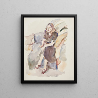 Ivan Ivanec - Studium siedzcej kobiety w brzowej sukni.webp