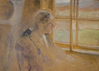 Jacek Malczewski - Sketch of a woman in the window.webp