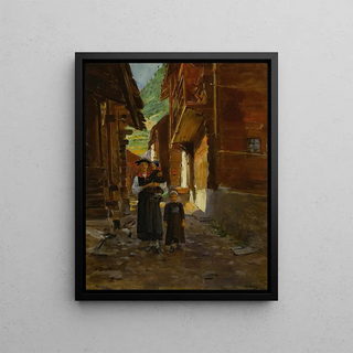 Jean Braud - Jeune Femme Et Enfants Dans Un Paysage De Montagne.webp