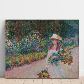 Jeune Fille dans le Jardin de Giverny - Claude Monet | Reproduction Tableau Décoration murale affiche copie