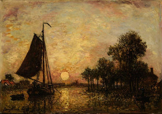 Johan Barthold Jongkind - Coucher de soleil en Hollande.webp