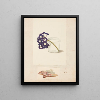 Johanna Fosie - Studie af blomst i glas med vand og hvide asparges.webp